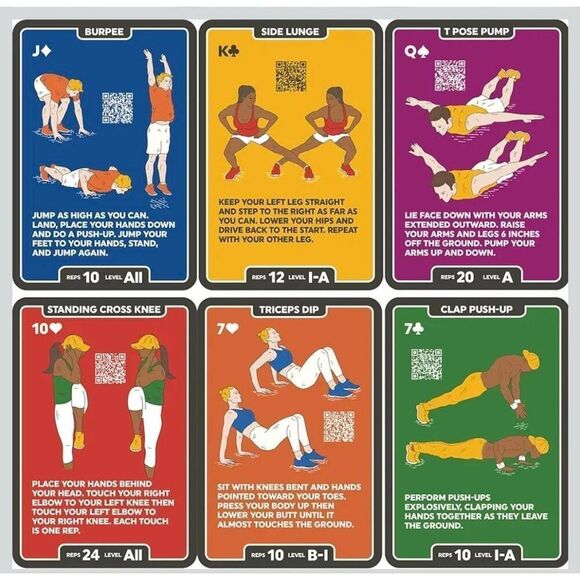 Bodyweight Exercise Cards: Workout Playing Card Game. Designed by a Military Fit - Picture 5 of 14